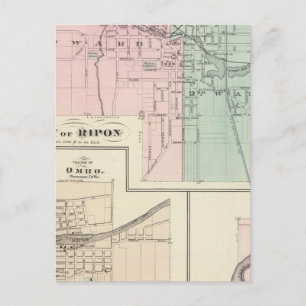 City of Ripon, Village of Omro, Dartford Postcard