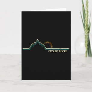 City Of Rocks Idaho Retro Mountain Climbing Summer Card