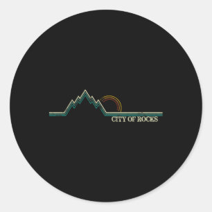 City Of Rocks Idaho Retro Mountain Climbing Summer Classic Round Sticker
