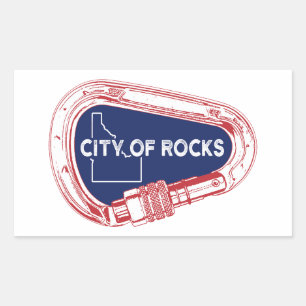 City Of Rocks Idaho Rock Climbing Carabiner Rectangular Sticker