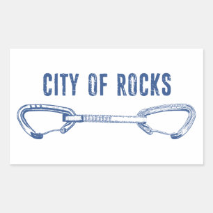 City Of Rocks Idaho Rock Climbing Quickdraw Rectangular Sticker