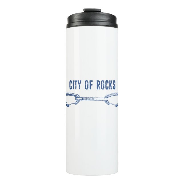 City Of Rocks Idaho Rock Climbing Quickdraw Thermal Tumbler (Front)