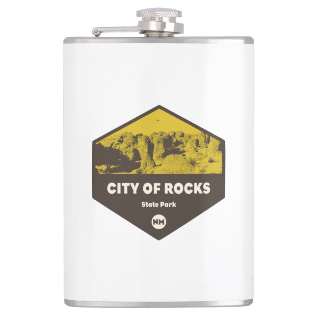City of Rocks State Park New Mexico Hip Flask (Front)
