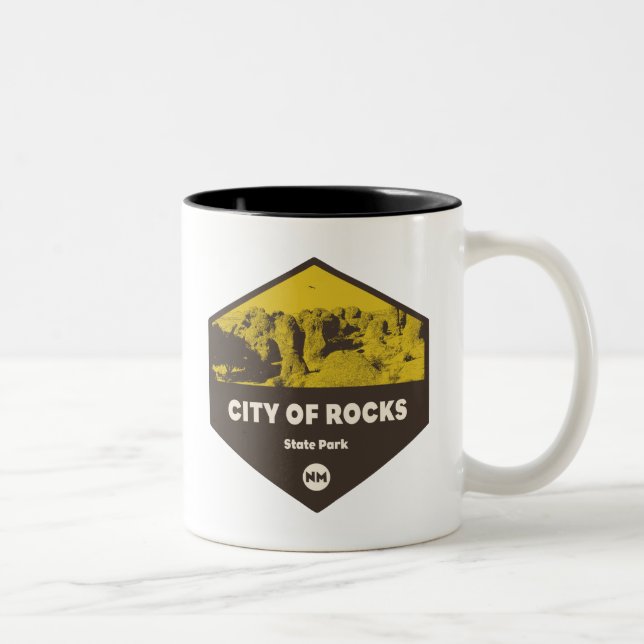 City of Rocks State Park New Mexico Two-Tone Coffee Mug (Right)
