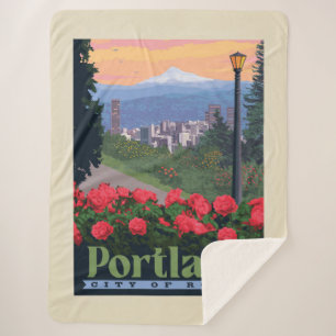 City of Roses   Portland, Oregon Sherpa Blanket