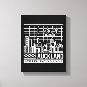 City of Sails Auckland New Zealand Skyline Canvas Print