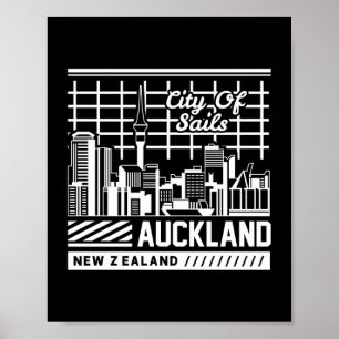 City of Sails Auckland New Zealand Skyline Poster