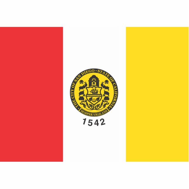 City of San Diego flag Standing Photo Sculpture (Front)