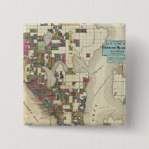 City Of Seattle And Environs 15 Cm Square Badge
