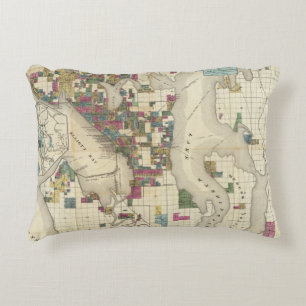 City Of Seattle And Environs Decorative Cushion