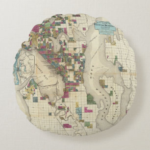 City Of Seattle And Environs Round Cushion