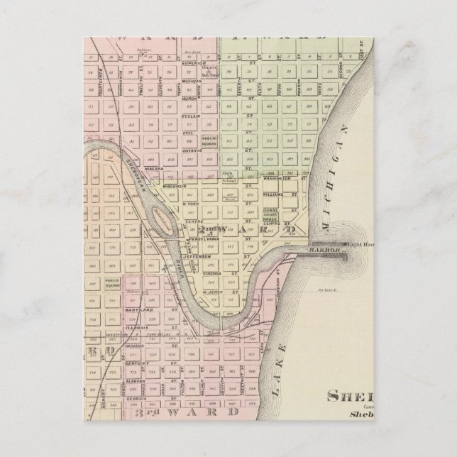 City of Sheboygan, county seat of Sheboygan Co Postcard (Front)