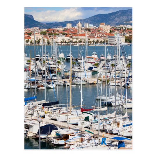 City of Split Marina in Croatia Postcard