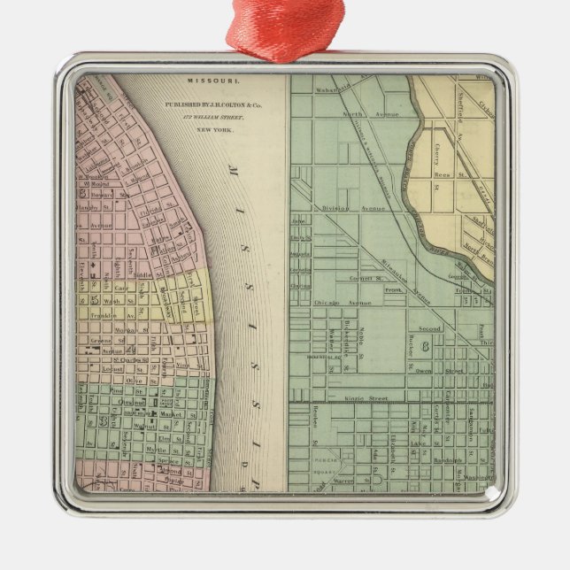 City of St Louis, Missouri City of Chicago Metal Tree Decoration (Front)