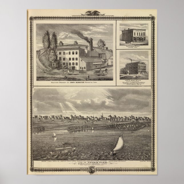 City of Storm Lake brewery, Muscatine bldg Poster (Front)