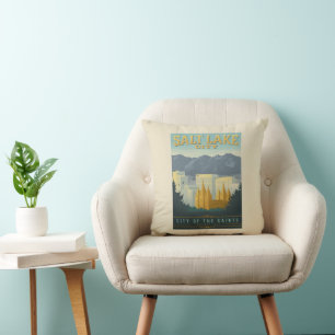 City of the Saints Salt Lake City, Utah Cushion