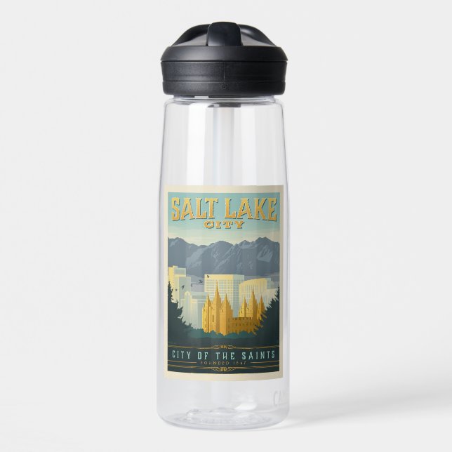 City of the Saints | Salt Lake City, Utah Water Bottle (Front)