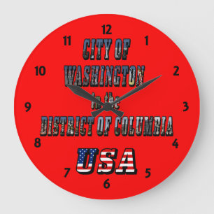 City of Washington in the District of Columbia USA Large Clock