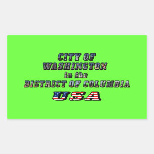 City of Washington in the District of Columbia USA Rectangular Sticker