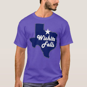 City of Wichita Falls Texas Lone State Map Navy Bl T-Shirt