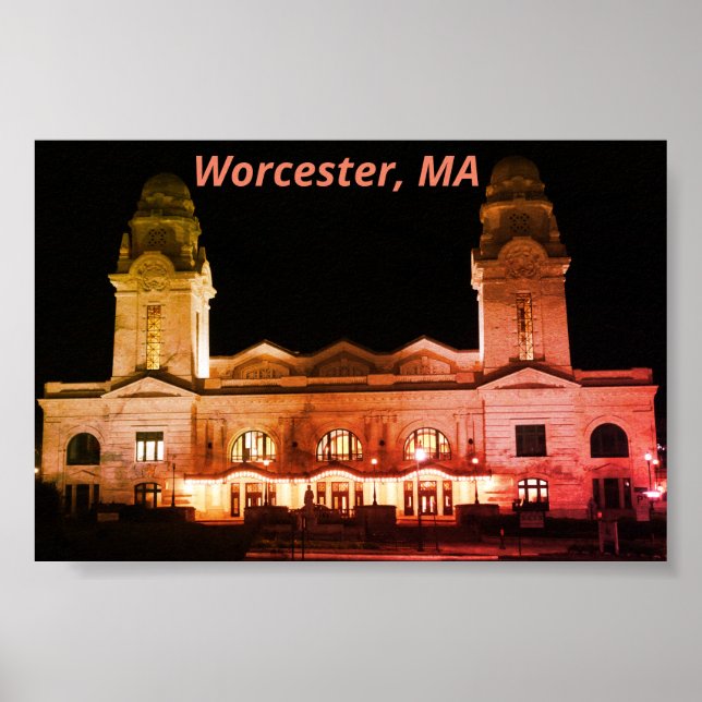 City of Worcester, Massachusetts Architecture Poster (Front)