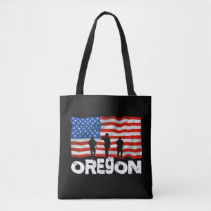 City Oregon American Flag Christmas Tote Bag