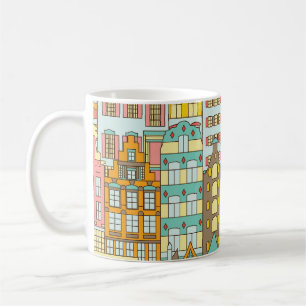 City Panorama Sketch: Houses Seamless. Coffee Mug