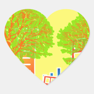 City People Rainbow Colourful Destiny Heart Sticker
