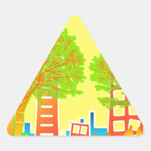 City People Rainbow Colourful Destiny Triangle Sticker