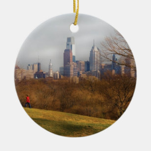 City - Philadelphia, PA - The city of Philadelph Ceramic Tree Decoration