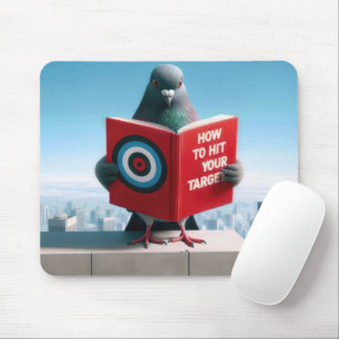 City Pigeon Reading a Book Mouse Mat