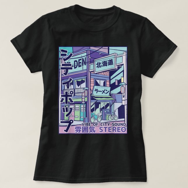 City Pop Aesthetic Vaporwave Style 80s Japanese An T-Shirt (Design Front)