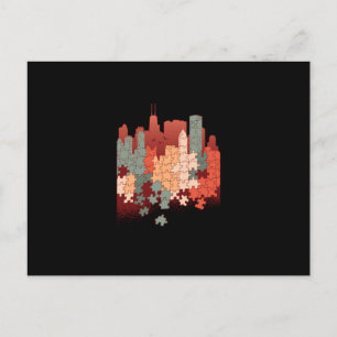 City puzzle postcard