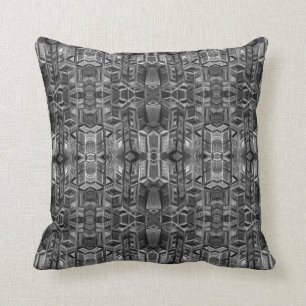 City Reflections Dark Grey Pattern Pillow
