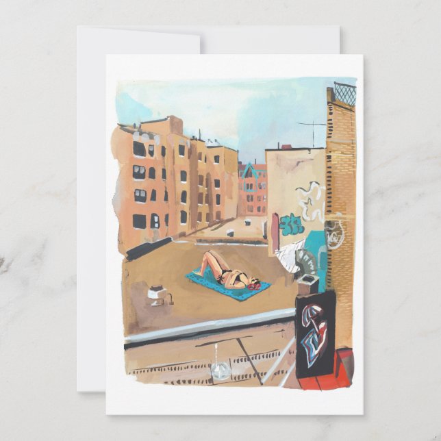 City Rooftop Beach Invitation (Front)