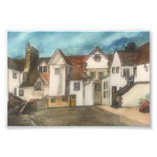 City Scape Edinburgh Close Print by John Gilholly