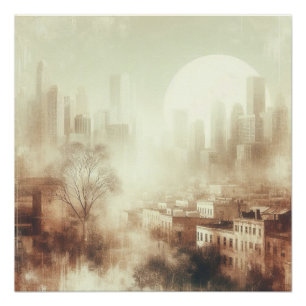 City Scape Old Photo Graphic Design Poster