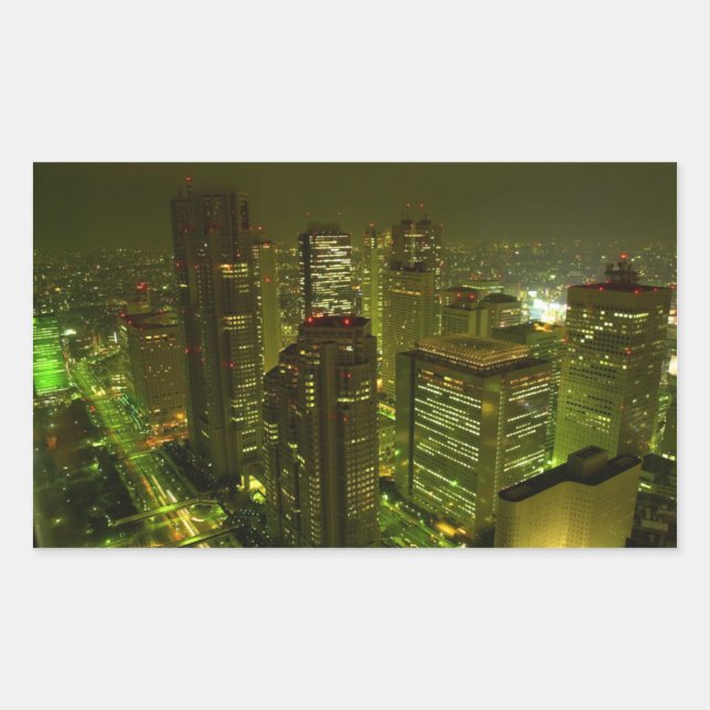 City Scape Rectangular Stickers (Front)