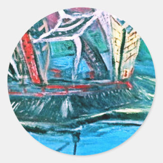 CITY SCAPE SUPPORTS CLASSIC ROUND STICKER