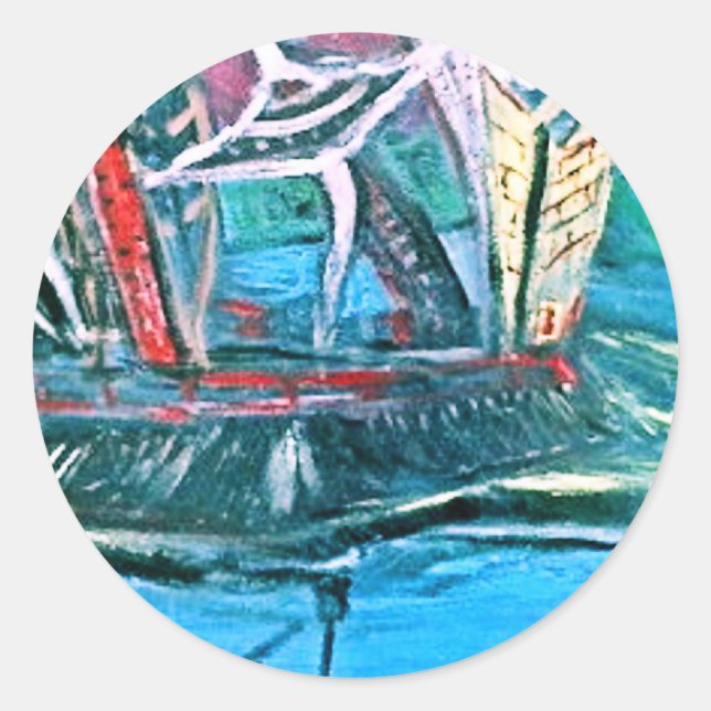 CITY SCAPE SUPPORTS CLASSIC ROUND STICKER (Front)