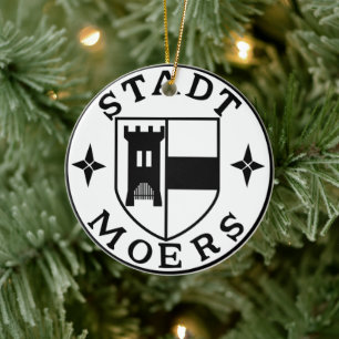 City Seal of Moers, Germany Ceramic Tree Decoration