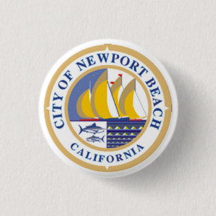 City Seal of Newport Beach, California 3 Cm Round Badge