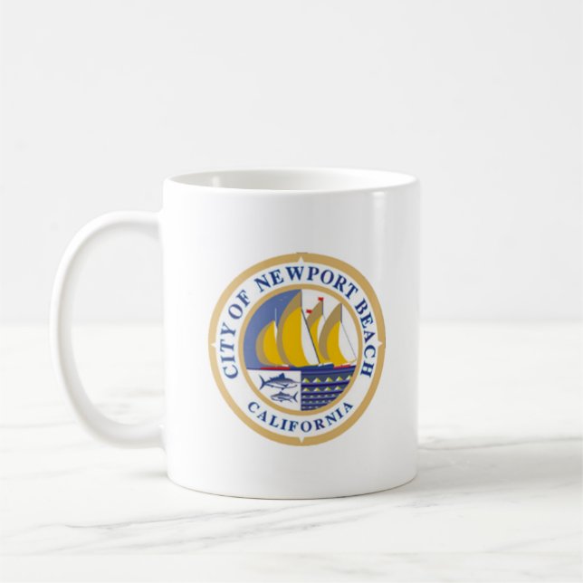 City Seal of Newport Beach, California Coffee Mug (Left)