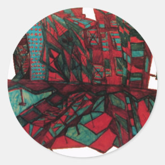 city shadow classic round sticker