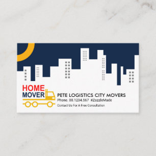 City Silhouette Home Truck Movers #ZazzleMade Business Card