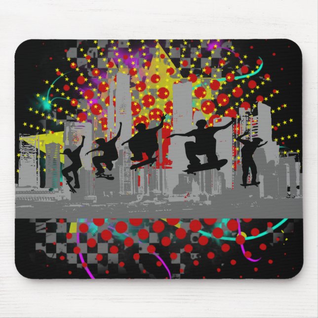 City Skateboarding Mouse Mat (Front)