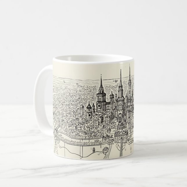 City Sketch Coffee Mug (Front Left)