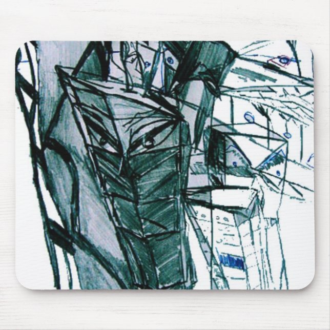 CITY SKETCHER WHITE MOUSE MAT (Front)