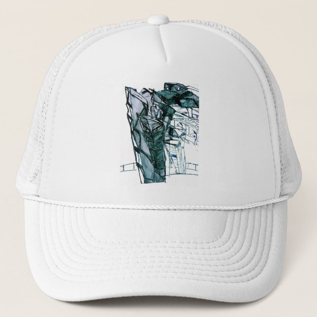 CITY SKETCHER WHITE TRUCKER HAT (Front)