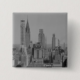 City skyline 15 cm square badge